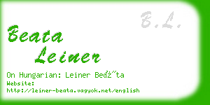 beata leiner business card